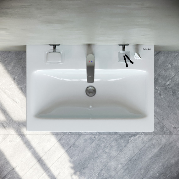 Тумба подвесная с раковиной Am.Pm Gem 60 см M90FHX06022WG, белый глянец, Цвет фасада: белый - фото, картинка 7 Тумба подвесная с раковиной Am.Pm Gem 60 см M90FHX06022WG, белый глянец, Цвет фасада: белый - фото 7