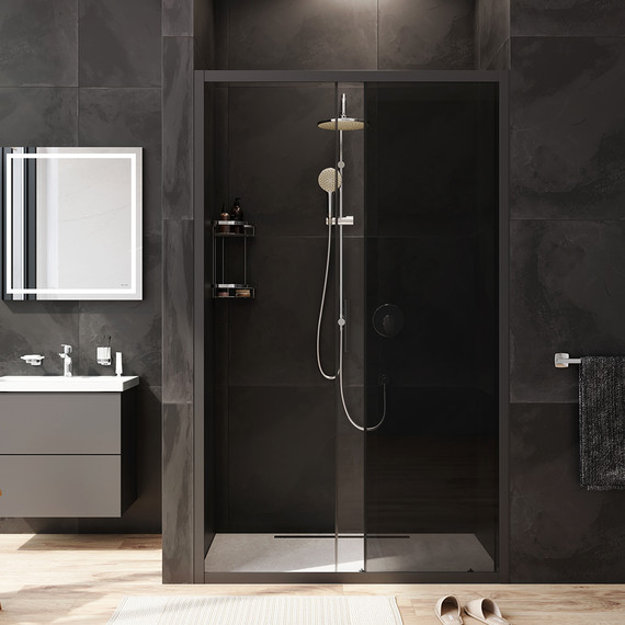 Дверь душевая Am.Pm Gem Solo 120х195 см W90G-120-1-195BG, черный/тонированное - фото 4