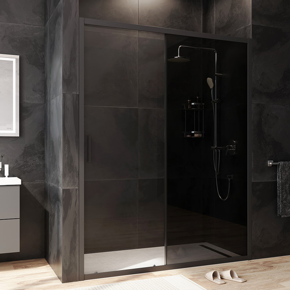 Дверь душевая Am.Pm Gem Solo 150х195 см W90G-150-1-195BG, черный/тонированное - фото 2
