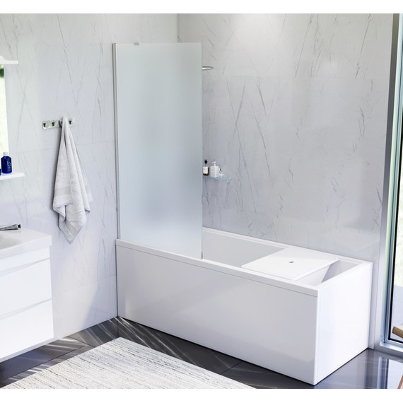 Шторка для ванны Am.Pm Gem 80х140 см W90BS-080-140CM (стекло 8 мм), хром/матовое - фото, картинка 3 Шторка для ванны Am.Pm Gem 80х140 см W90BS-080-140CM (стекло 8 мм), хром/матовое - фото 3