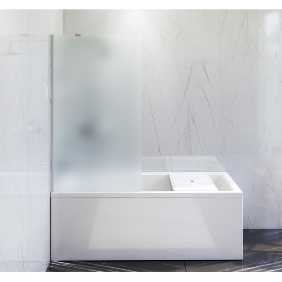 Шторка для ванны Am.Pm Gem 80х140 см W90BS-080-140CM (стекло 8 мм), хром/матовое - фото, картинка 2 Шторка для ванны Am.Pm Gem 80х140 см W90BS-080-140CM (стекло 8 мм), хром/матовое - фото 2