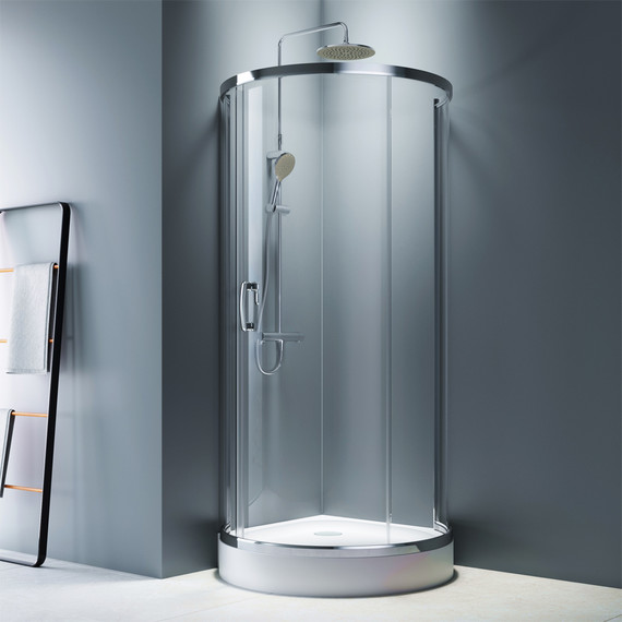 Душевое ограждение Am.Pm Like Round 95x95 см W83G-333-095CT, хром/прозрачное - фото 2