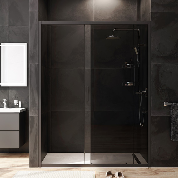 Дверь душевая Am.Pm Gem Solo 150х195 см W90G-150-1-195BG, черный/тонированное - фото 4