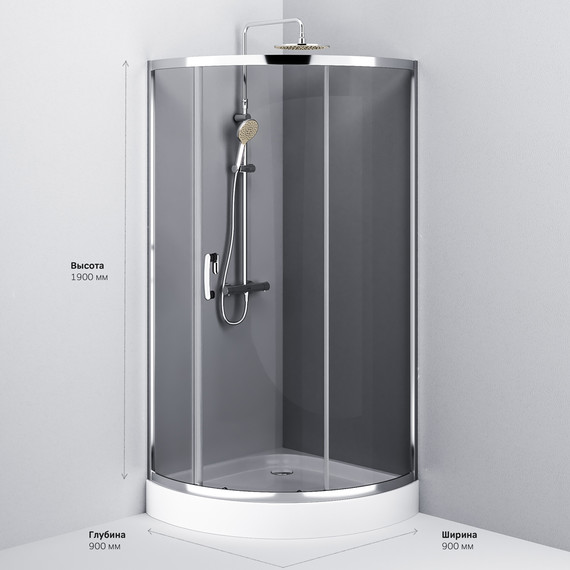 Душевое ограждение Am.Pm Like 90x90 см W83G-315-090CG64, хром/тонированное - фото 10