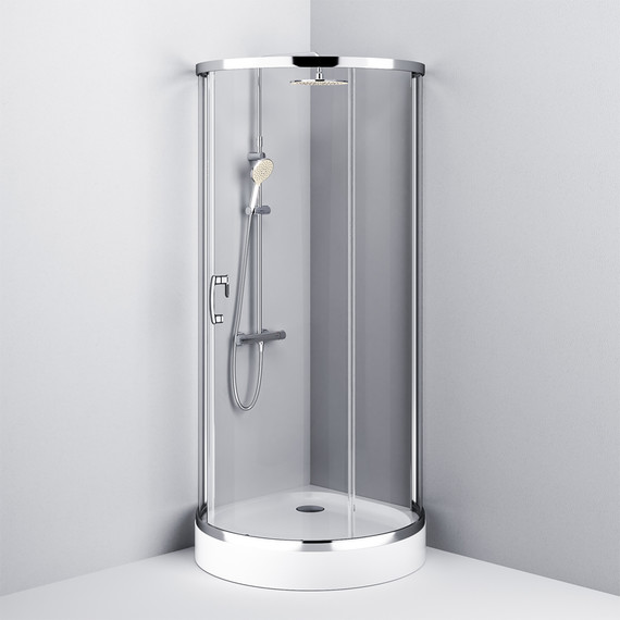 Душевое ограждение Am.Pm Like Round 95x95 см W83G-333-095CT, хром/прозрачное - фото 5