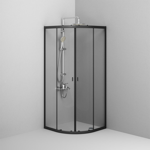 Душевое ограждение Am.Pm X-Joy Twin Slide 80x80 см W88G-205-080BT64, черный/прозрачное - фото 3