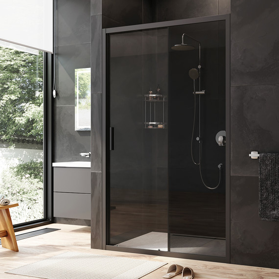 Дверь душевая Am.Pm Gem Solo 120х195 см W90G-120-1-195BG, черный/тонированное - фото 2