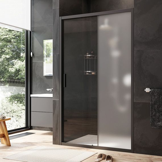 Дверь душевая Am.Pm Gem Solo 120х195 см W90G-120-1-195BM, черный/матовое - фото 2