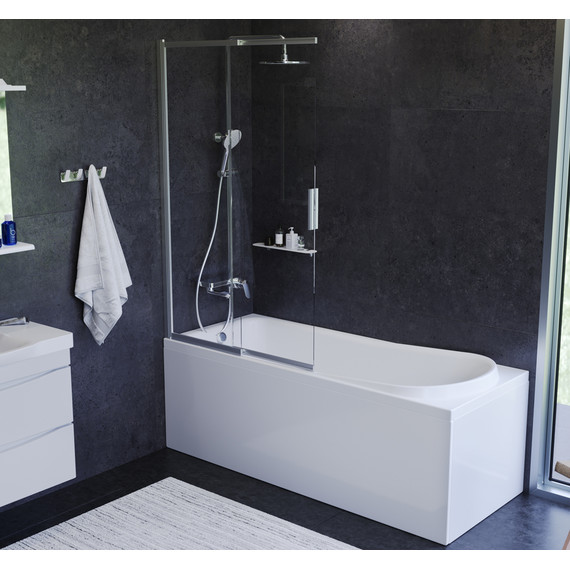 Шторка для ванны Am.Pm Like 100х150 см W80S-100PS-150MT, хром/прозрачное - фото 2