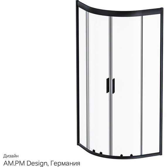 Душевое ограждение Am.Pm Gem 80x80 см W90G-401-080BT, черный/прозрачное - фото 11