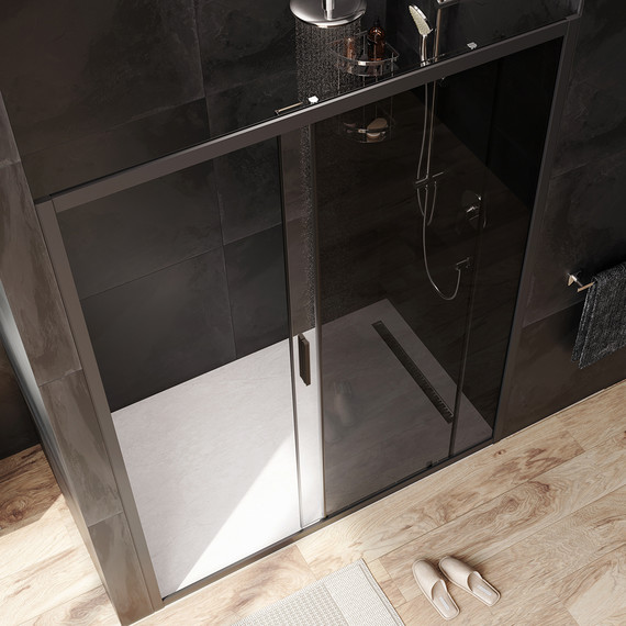 Дверь душевая Am.Pm Gem Solo 150х195 см W90G-150-1-195BG, черный/тонированное - фото 3