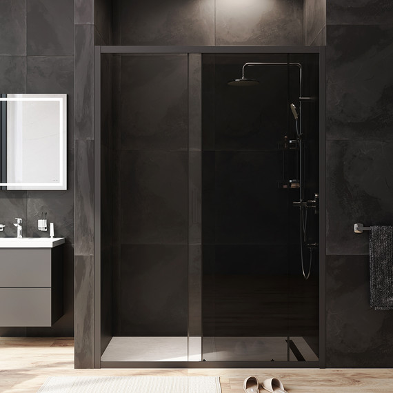 Дверь душевая Am.Pm Gem Solo 140х195 см W90G-140-1-195BG, черный/тонированное - фото 4