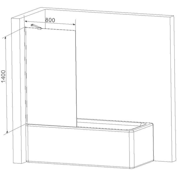 Шторка для ванны Am.Pm Gem 80х140 см W90BS-080-140BT (стекло 8 мм), черный/прозрачное - фото, картинка 7 Шторка для ванны Am.Pm Gem 80х140 см W90BS-080-140BT (стекло 8 мм), черный/прозрачное - фото 7