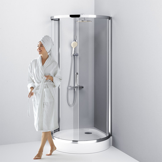 Душевое ограждение Am.Pm Like Round 95x95 см W83G-333-095CT, хром/прозрачное - фото 6