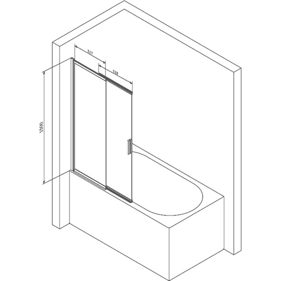Шторка для ванны Am.Pm Like 100х150 см W80S-100PS-150MT, хром/прозрачное - фото 7