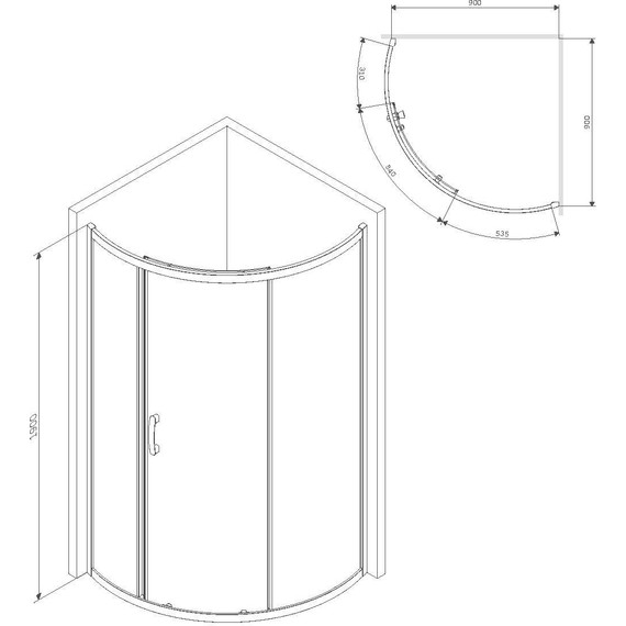 Душевое ограждение Am.Pm Like 90x90 см W83G-315-090CG64, хром/тонированное - фото 14