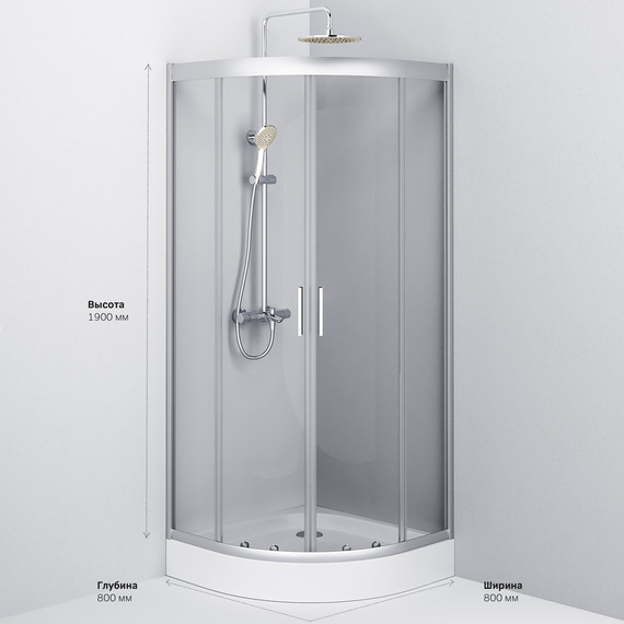Душевое ограждение Am.Pm Gem 80х80 см W90G-401-080WT, серебро/прозрачное - фото 10