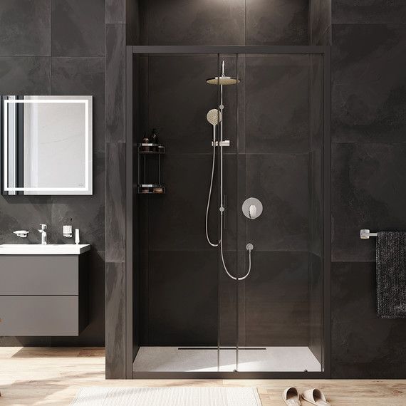 Дверь душевая Am.Pm Gem Solo 120х195 см W90G-120-1-195BT, черный/прозрачное - фото 4