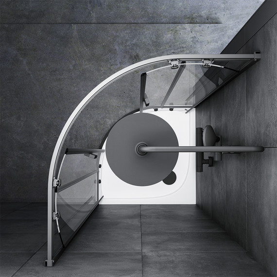 Душевое ограждение Am.Pm Gem 80x80 см W90G-401-080BT, черный/прозрачное - фото 4