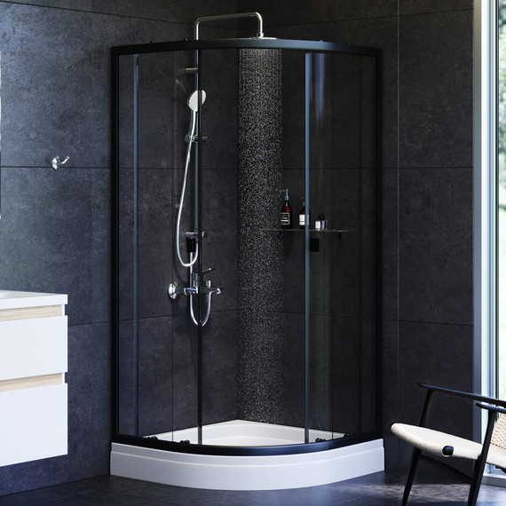 Душевое ограждение Am.Pm X-Joy Twin Slide 90x90 см W88G-205-090BT64, черный/прозрачное - фото 3