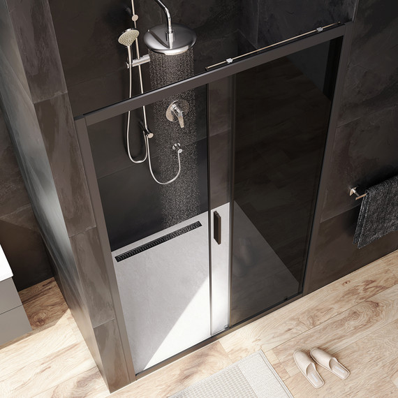 Дверь душевая Am.Pm Gem Solo 120х195 см W90G-120-1-195BG, черный/тонированное - фото 3