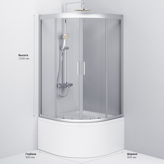 Душевое ограждение Am.Pm Gem Deep 90х90 см W90G-401A090WT, хром/прозрачное - фото 10