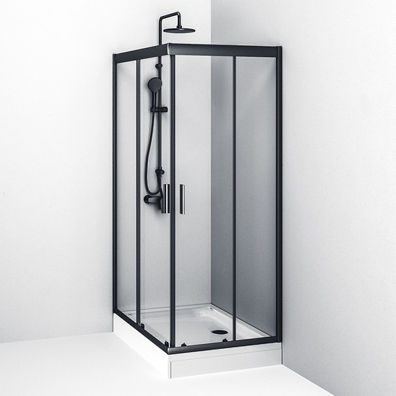 Душевое ограждение Am.Pm Gem Twin Slide 120x80 см W90G-404-120280-BT, черный/прозрачное - фото 6