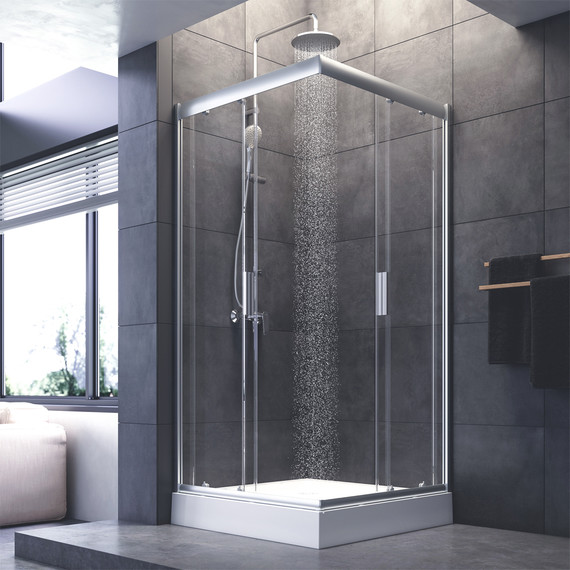 Душевое ограждение Am.Pm Gem 90х90 см W90G-403-090MT, серебро/прозрачное - фото 3