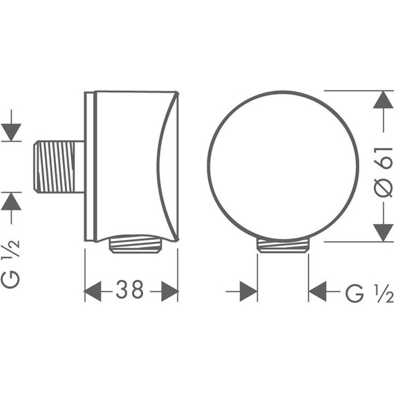 Шланговое подсоединение Hansgrohe Fixfit S 26453990, полированное золото - фото 2