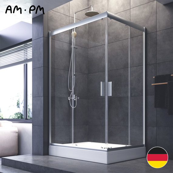 Душевое ограждение Am.Pm Gem Twin Slide 120x90 см W90G-404-120290-MT, хром/прозрачное - фото 13