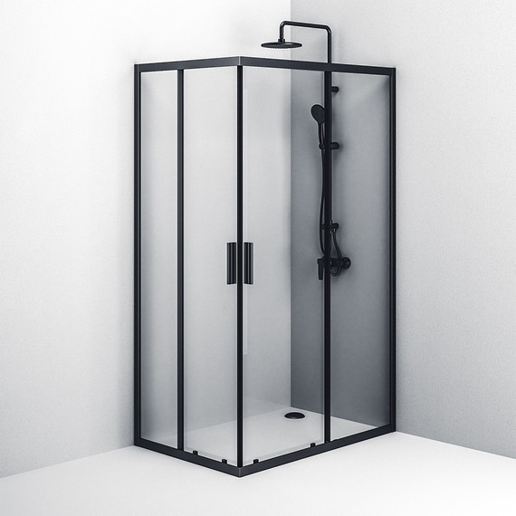 Душевое ограждение Am.Pm Gem S Twin Slide 120x80 см W93G-404-120280-BT, черный/прозрачное - фото 5