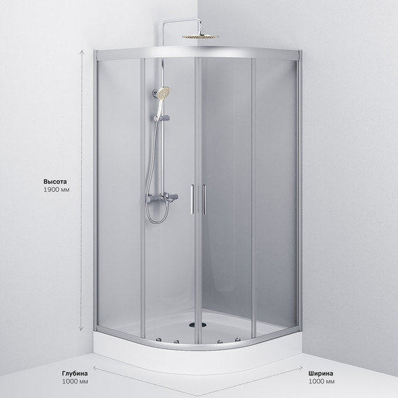 Душевое ограждение Am.Pm Gem 100х100 см W90G-401-100WT, хром/прозрачное - фото, картинка 10 Душевое ограждение Am.Pm Gem 100х100 см W90G-401-100WT, хром/прозрачное - фото 10