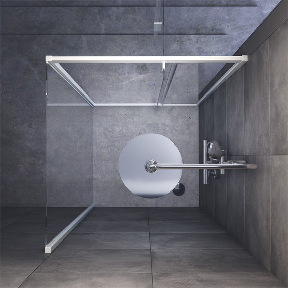 Душевое ограждение Am.Pm Gem 90x90 см W90G-404-090MT, хром/прозрачное - фото 4