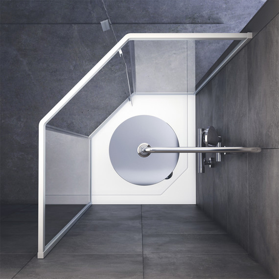 Душевое ограждение Am.Pm Gem 90x90 см W90G-405-090MT, хром/прозрачное - фото 4