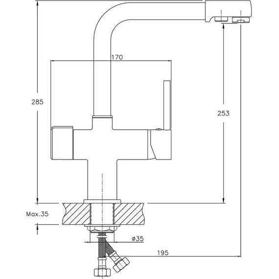 Смеситель для кухни Haiba HB70088-7, чёрный матовый - фото, картинка 8 Смеситель для кухни Haiba HB70088-7, чёрный матовый - фото 8