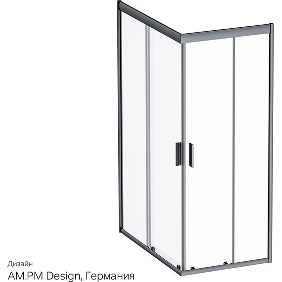 Душевое ограждение Am.Pm Gem Twin Slide 120x80 см W90G-404-120280-BT, черный/прозрачное - фото 11