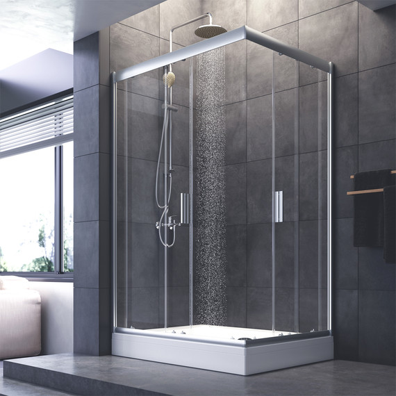 Душевое ограждение Am.Pm Gem Twin Slide 120x90 см W90G-404-120290-MT, хром/прозрачное - фото 3