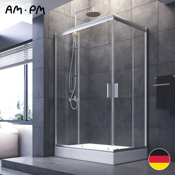 Душевое ограждение Am.Pm Gem Twin Slide 120x80 см W90G-404-120280-MT, хром/прозрачное - фото, картинка 13 Душевое ограждение Am.Pm Gem Twin Slide 120x80 см W90G-404-120280-MT, хром/прозрачное - фото 13