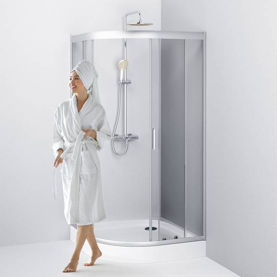 Душевое ограждение Am.Pm Gem 100х100 см W90G-401-100WT, хром/прозрачное - фото, картинка 6 Душевое ограждение Am.Pm Gem 100х100 см W90G-401-100WT, хром/прозрачное - фото 6