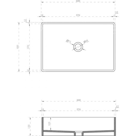 Раковина-чаша прозрачная Abber Kristall 60 см AT2803Onyx, черный - фото 6