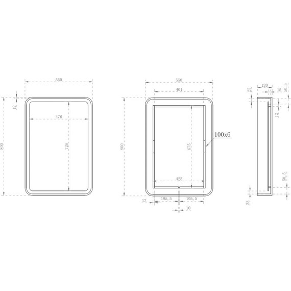 Зеркало Abber Kristall 55 см AT6701Opal, красный - фото 5