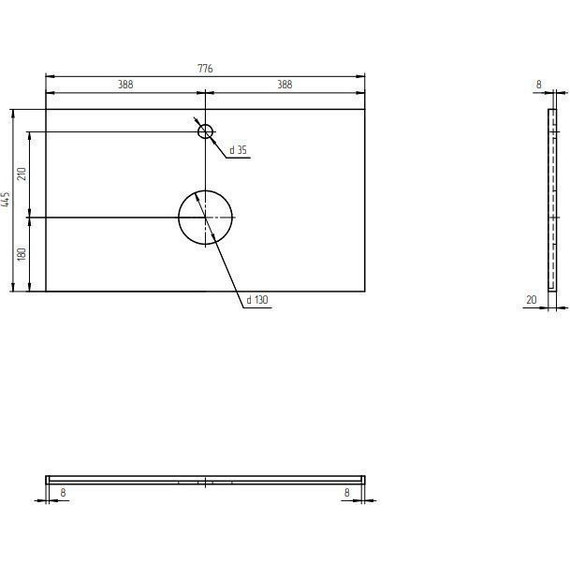 Столешница Cersanit Stone Aura 80 см A63854, светло-серый сатиновый - фото 3