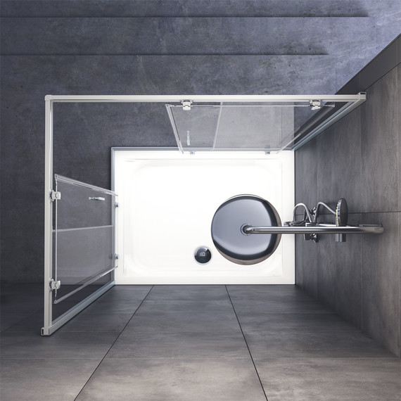 Душевое ограждение Am.Pm Gem Twin Slide 120x90 см W90G-404-120290-MT, хром/прозрачное - фото 4