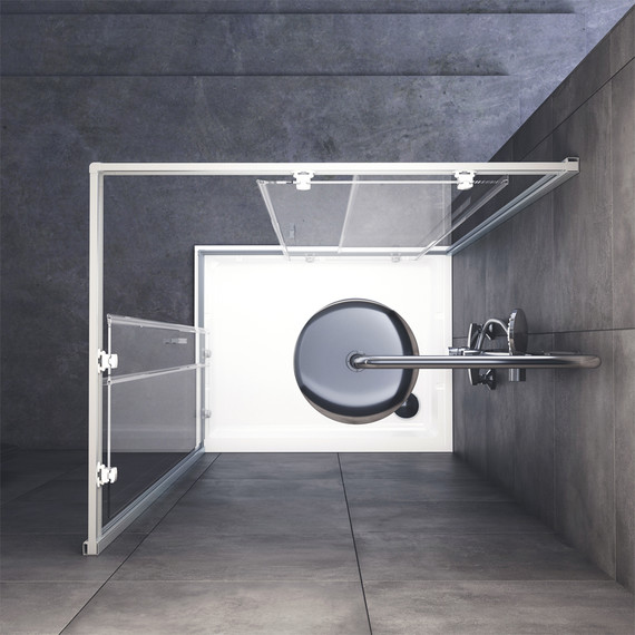 Душевое ограждение Am.Pm Gem 100х80 см W90G-404-100280-MT, серебро/прозрачное - фото 4