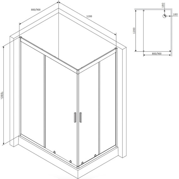 Душевое ограждение Am.Pm Gem Twin Slide 120x80 см W90G-404-120280-MT, хром/прозрачное - фото, картинка 14 Душевое ограждение Am.Pm Gem Twin Slide 120x80 см W90G-404-120280-MT, хром/прозрачное - фото 14