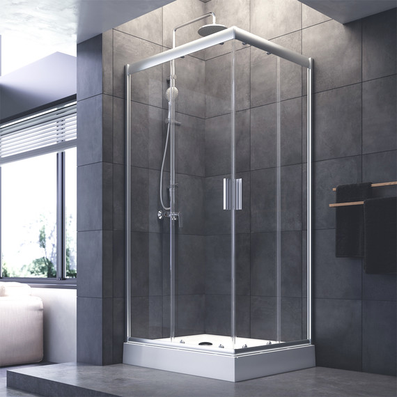 Душевое ограждение Am.Pm Gem 100х80 см W90G-404-100280-MT, серебро/прозрачное - фото 2