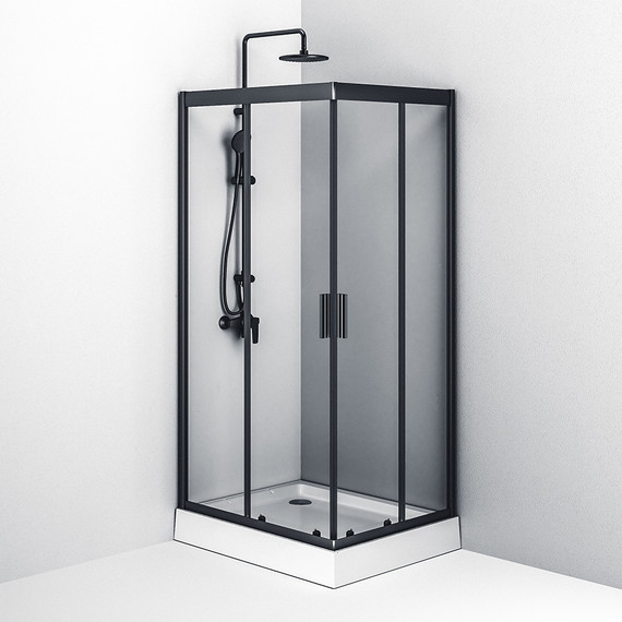 Душевое ограждение Am.Pm Gem 100х80 см W90G-404-100280-BT, чёрный/прозрачное - фото 5