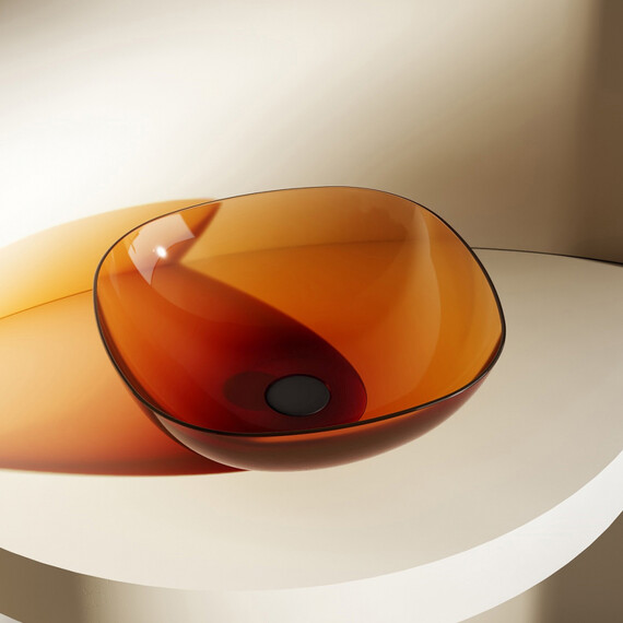 Раковина-чаша прозрачная Abber Kristall 43 см AT2806Opal, красный - фото 