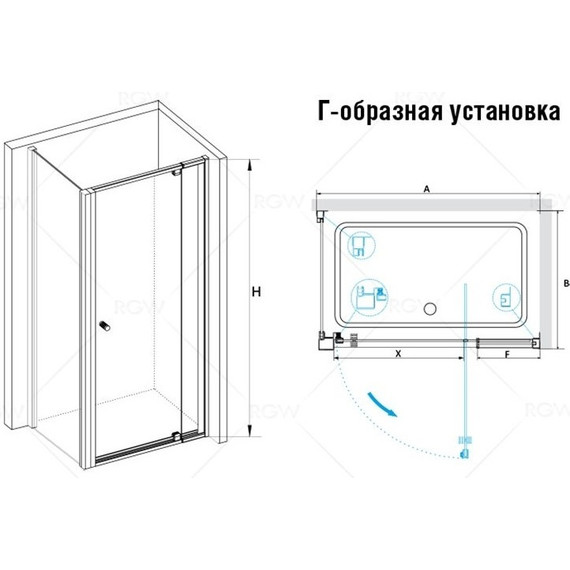 Душевое ограждение RGW PA-32-1 90x90 см 040832199-011, хром/прозрачное - фото 4