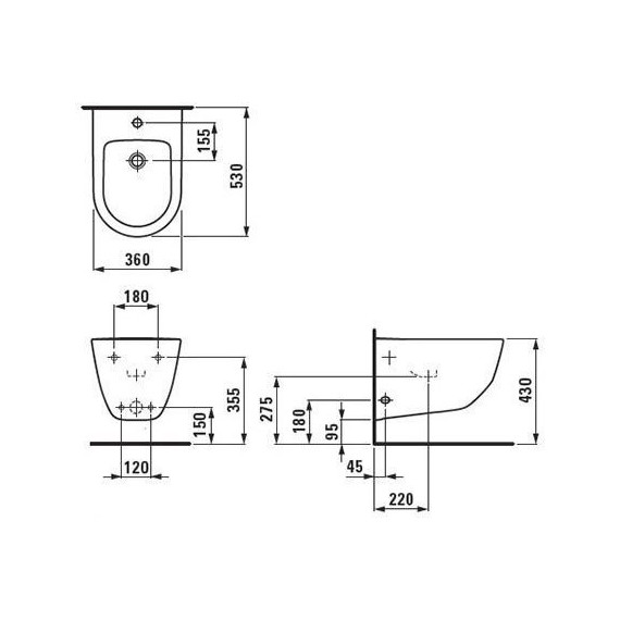 Биде подвесное Laufen Pro 8.3095.2.000.302.1 - фото, картинка 4 Биде подвесное Laufen Pro 8.3095.2.000.302.1 - фото 4